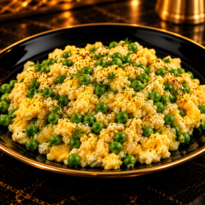 Scrambled Eggs and Green Peas